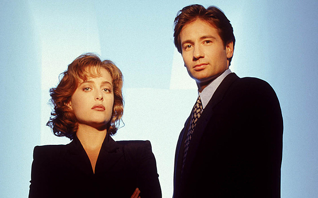 'I want to believe': Mulder and Scully (David Duchovny and Gillian Anderson) in The X Files 