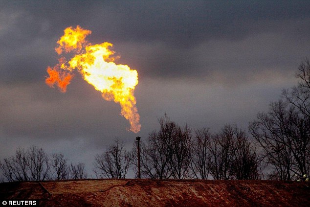 Fired up: Ministers are frustrated at Britain’s failure to join the fracking revolution which has transformed energy supplies in the US (including in Bradford County, Pennsylvania - pictured) - and slashed energy bills