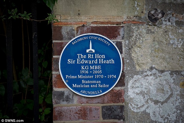 A plaque honouring the late politician is found outside his home in Salisbury (above). It is the first time Sir Edward has been linked to allegations of child abuse 