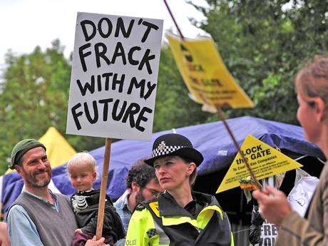 Anti-fracking protesters in Balcombe, in 2013