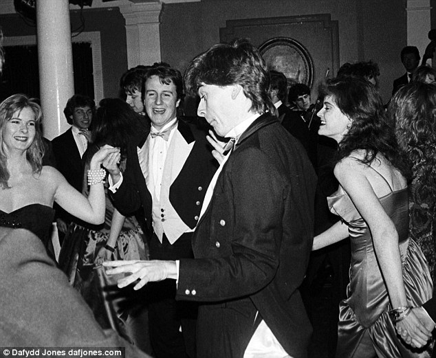 Party time: David Cameron (centre) dances at the Pitt Club Ball at Cambridge University in 1987