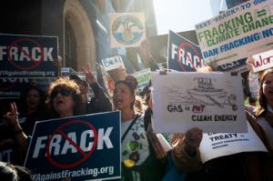 File picture shows anti-fracking demonstrators in New&nbsp;&hellip;