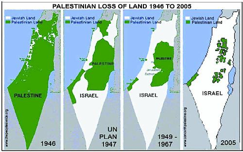Palestine being wiped off the Map by brutal Israeli occupation and ethnic cleansing.