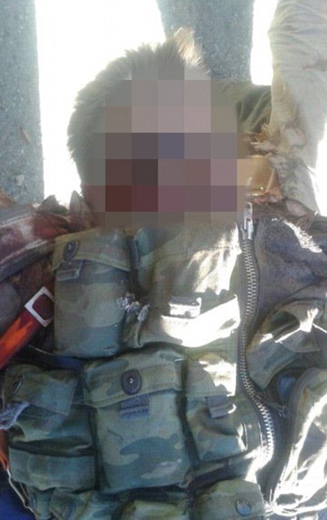 'Proof'? This image accompanied by a video claims to show one of the Russian pilots found dead by Turkmen rebels