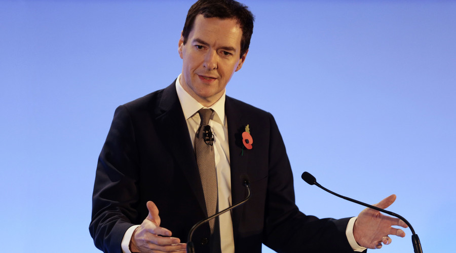 Britain's Chancellor George Osborne speaks at the Bank of England's Open Forum 2015 conference on financial regulation, in London, Britain November 11, 2015. © Suzanne Plunkett