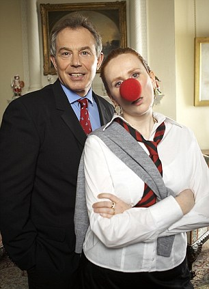 Catherine Tate and Prime Minister Tony Blair in a sketch for Comic Relief. The charity has raised £900m in 28 years