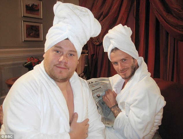 Cosy: Comic James Cordon and footballer David Beckham in a skit for Comic Relief