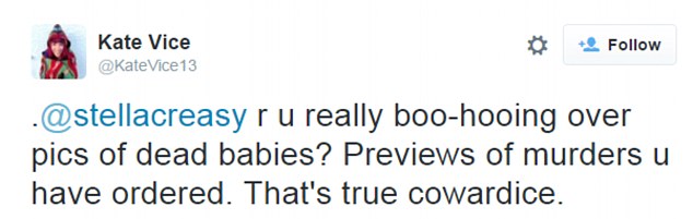 Abuse: This tweet claimed that MPs like Stella Creasy should not be upset by being sent pictures of dead babies 