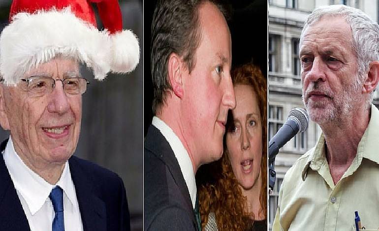 While Cameron attends Murdoch’s private Christmas party, Corbyn makes a daring move