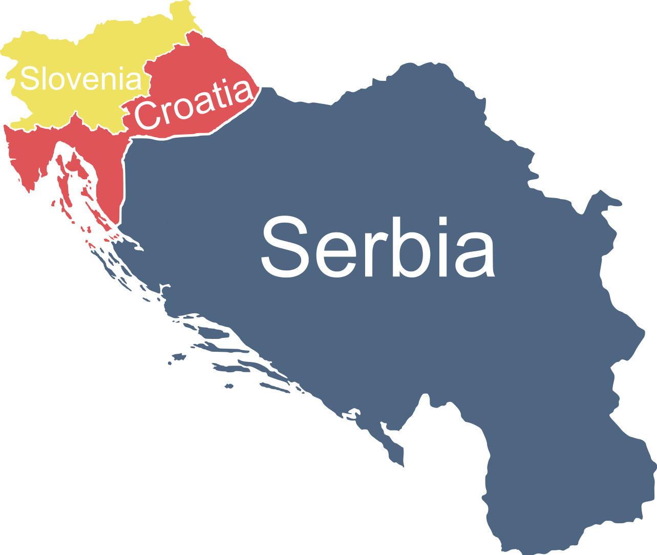 The borders of Greater Serbia as proposed by Šešelj in 1992. Šešelj faces charges for crimes against humanity for his attempts to turn the idea into a reality.