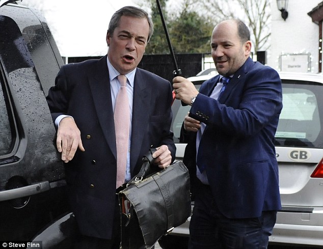 'Target': Nigel Farage (pictured today) claims he was the victim of an assassination attempt, after he careered off a French road when a wheel on his Volvo came loose while he was driving back to his home in Kent 