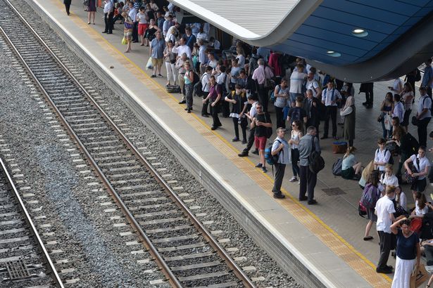Passengers waiting for trains