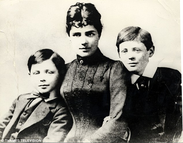 Lady Churchill pictured with her sons Winston (right) and John circa 1885