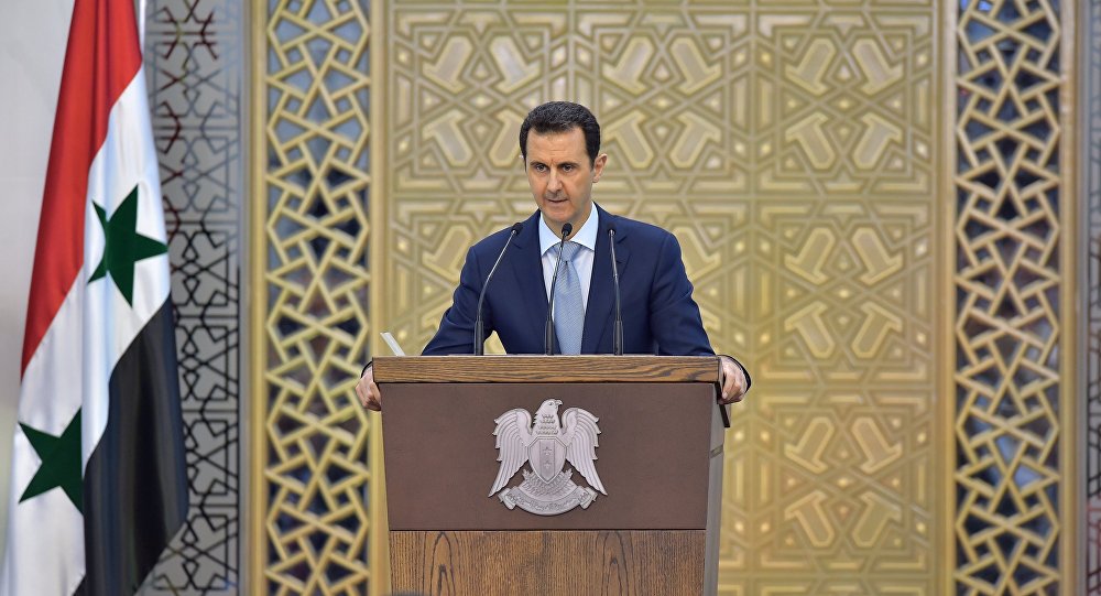 In this Sunday, July 26, 2015, file photo released by the Syrian official news agency SANA, Syrian President Bashar Assad delivers a speech in Damascus, Syria.