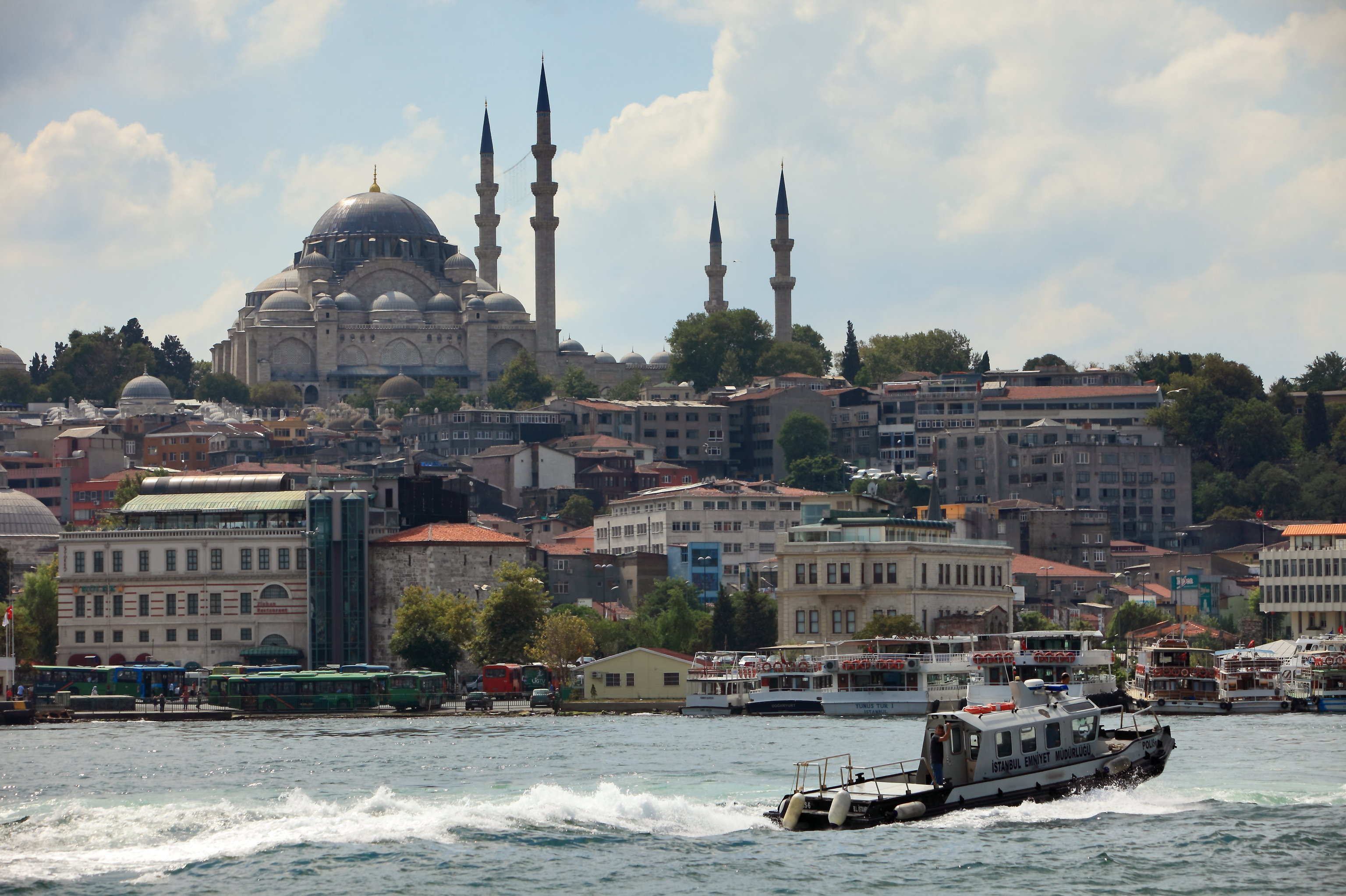 View of the Blue Mosque across the Bosphorus, Istanbul