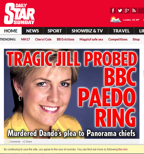 Jill Dando Daily Star Headline