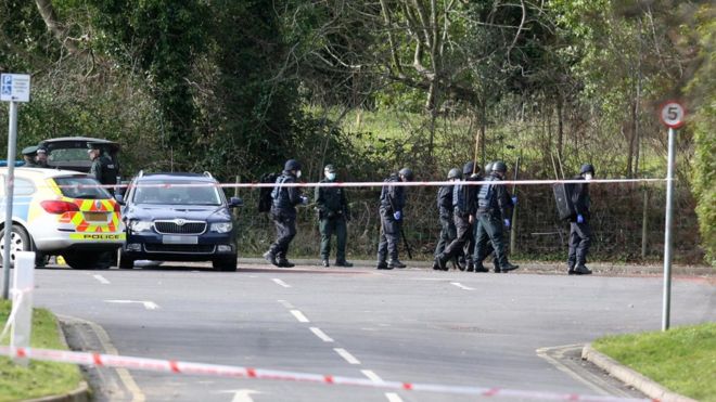 Police said bomb making components and explosives were found in the country park