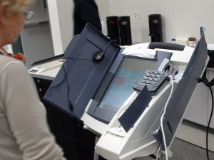 Voting machine, via Wikimedia Commons