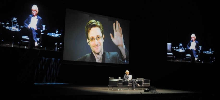 Snowden spoke to an audience of more than 3,000 at President Petter’s Dream Colloquium on Big Data.