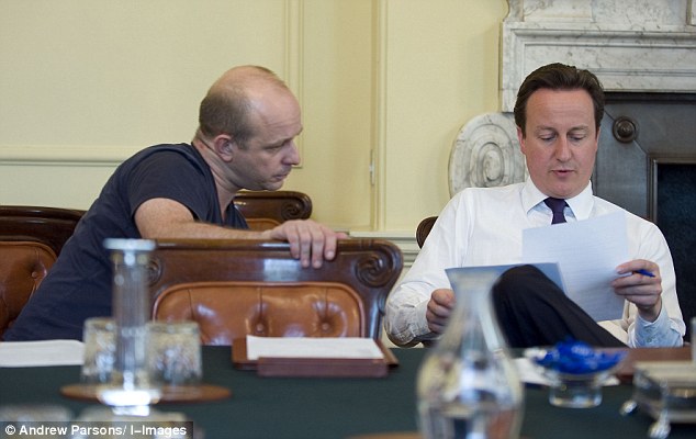 In a shattering blow to the Prime Minister, Steve Hilton (pictured together in a Cabinet Room at Number 10) claims the UK is ‘literally ungovernable’ as a democracy while it remains in a club that has been ‘corruptly captured’ by a self-serving elite
