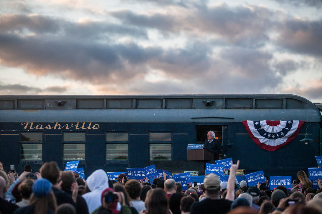 Senator Bernie Sanders of Vermont at a stop in Bowling Green, Ky., on Saturday.