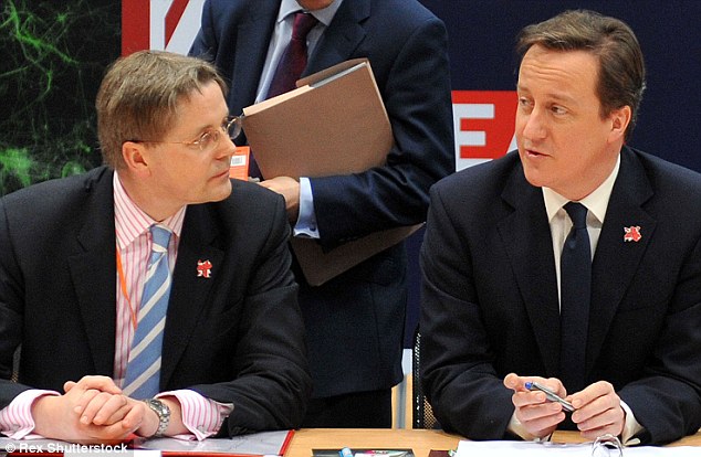 Mandarin: Sir Jeremy Heywood, pictured with David Cameron is supposed to ensure the integrity of the civil service