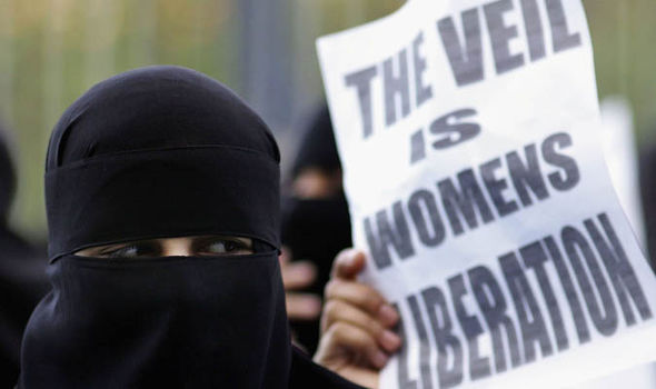 A woman in a burka