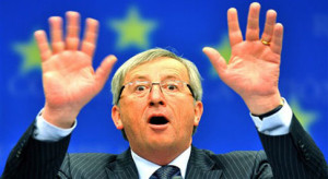 Luxembourg Prime Minister and Eurogroup president Jean-Claude Juncker gestures on Febuary 15, 2010 during the final press conference of an Eurogroup meeting at the EU headquarters in Brussels. Greece's eurozone partners agreed that it would be "unwise" to go public with the detail behind moves to offer Athens bailout aid over its bulging debt hangover. "We did not want to go public today with the measures we are putting in place, because we don't think it would be wise to discuss publicly the instruments" being prepared, said eurozone chief Jean-Claude Juncker. AFP PHOTO /GEORGES GOBET