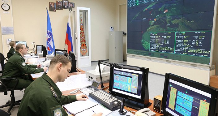 The operations control room of the Voronezh radar, a Russian over-the-horizon early warning highly-prefabricated radar station