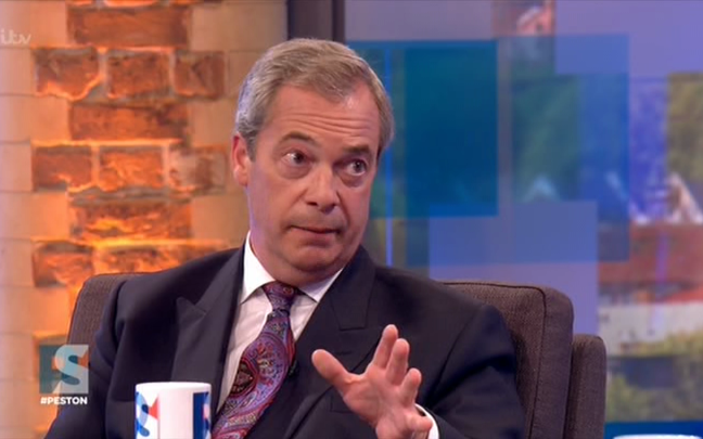 Nigel Farage appearing on TV at the weekend