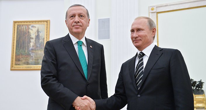 September 23, 2015. Russian President Vladimir Putin, right, and Turkish President Recep Erdogan during a meeting in the Kremlin.