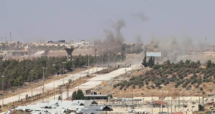 Smoke billows near Castello road leading to Bani Zeid during an operation by Syrian government forces to retake control of the rebel-held district of Leramun, on the northwest outskirts of Aleppo, on July 26, 2016