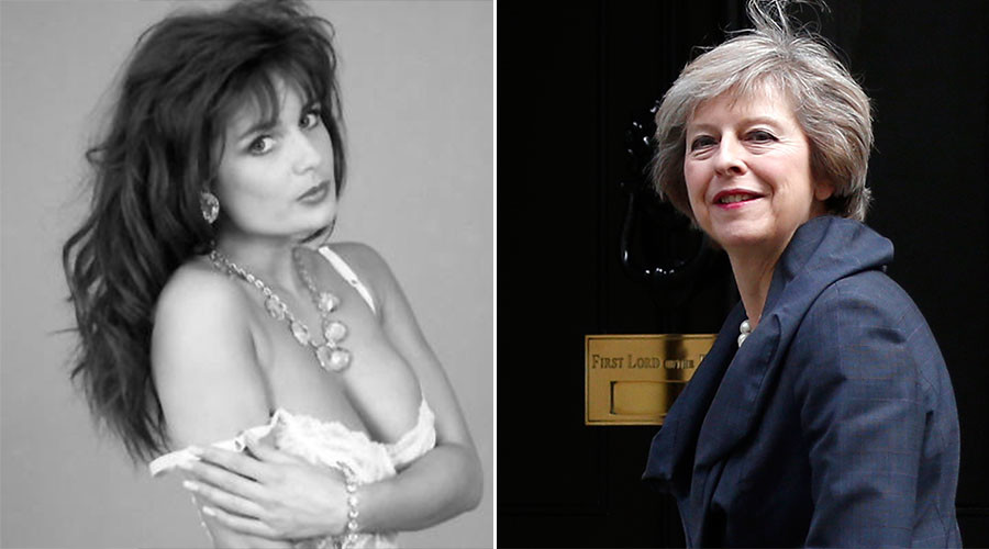 Glamour model Teresa May (L) and Britain's Home Secretary Theresa May. © Facebok