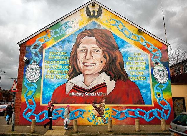 Colour photo of the Bobby Sands murial - Northern Ireland