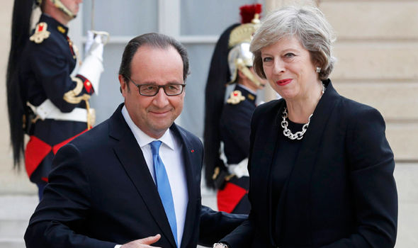 Francois Hollande and Theresa May