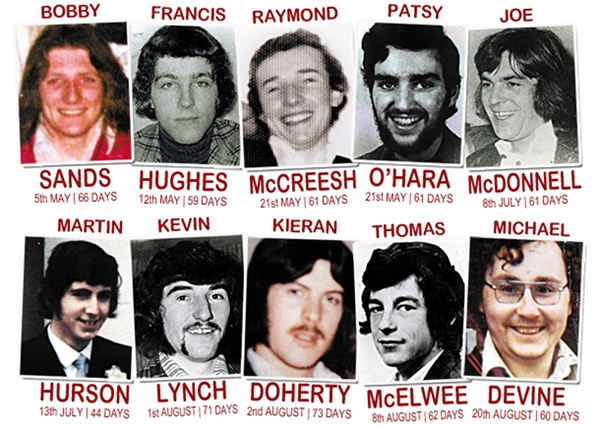 Irish Hunger Strikers - colour photo with names