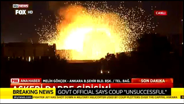 SKY LIVE COUP IN TURKEY. TWO EXPLOSIONS HIT PARLIAMENT. ATATURK AIRPORT EXPLOSIONS2