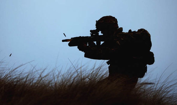 Silhouette of soldier 