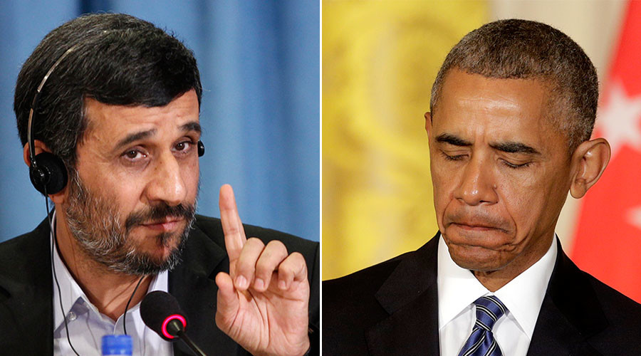 Former Iran's President Mahmoud Ahmadinejad (L), U.S. President Barack Obama. © Reuters