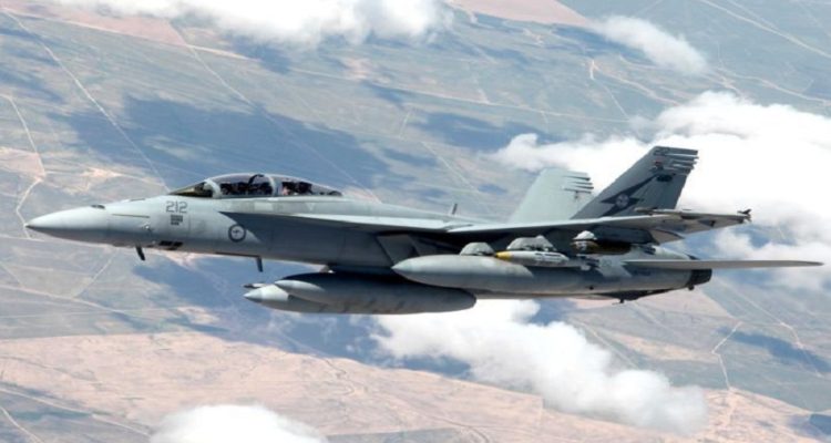An RAAF Super Hornet in the sky over Iraq. The RAAF gave no details of the planes involved in the operation Australian Defence Force: Sgt Pete