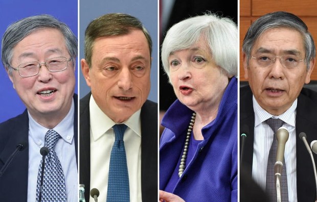People’s Bank of China Gov Zhou Xiaochuan ECB President Mario Draghi Fed Chairwoman Janet Yellen Bank of Japan Haruhiko Kuroda
