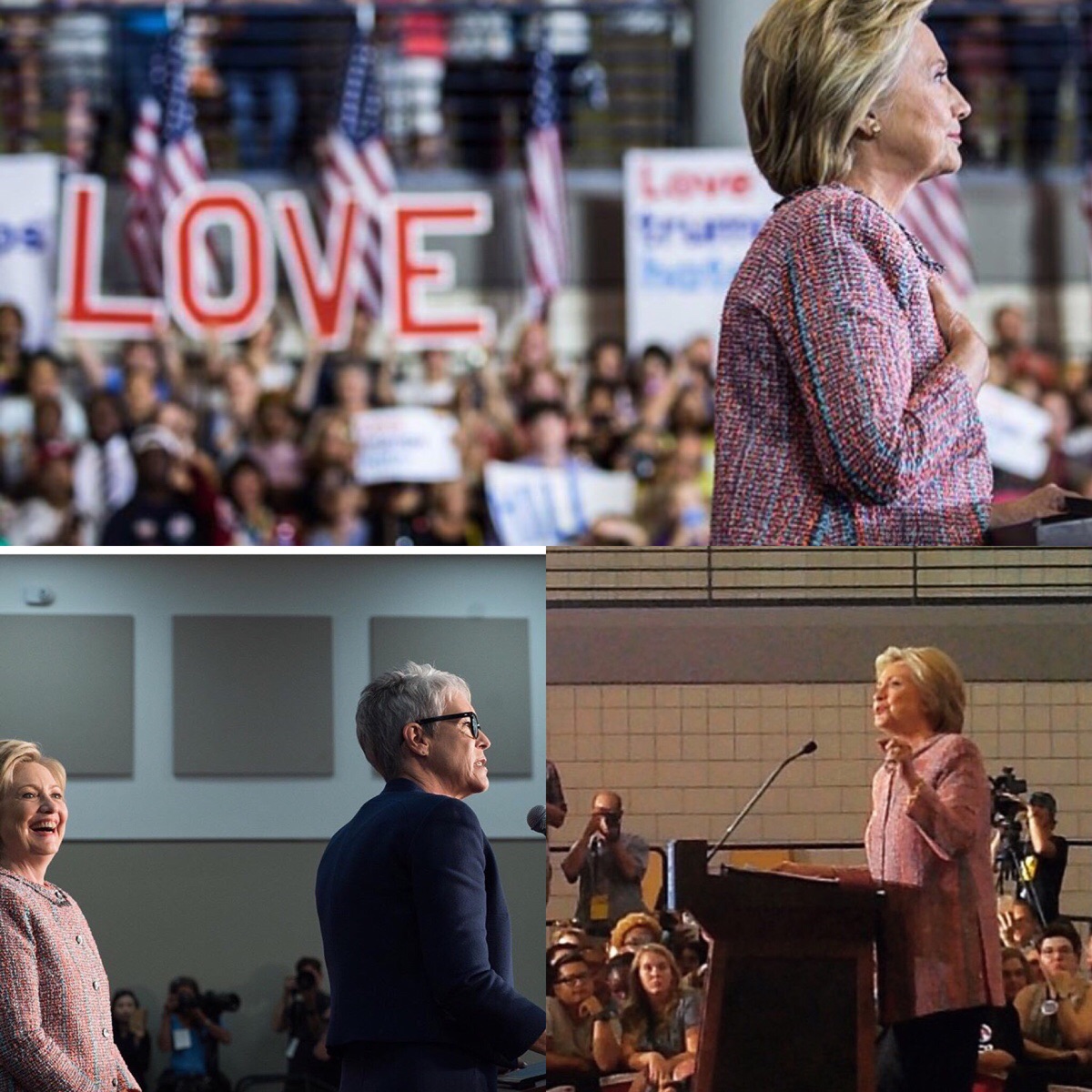 After searching countless HRC tags on Instagram, I only managed to find these 3 unique photos from her event in NC. Proof that they photoshopped the crowd in the photo on top.