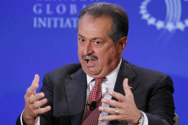 Dow Chairman and CEO Liveris participates in discussion during the second day of the Clinton Global Initiative 2012 (CGI) in New York