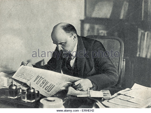 Image result for Lenin reading a copy of Pravda in 1920.