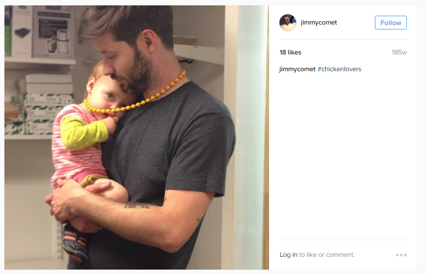 Another strange pic involving a helpless child and a weirdly placed yellow beads neckless. Also, notice the hashtag.