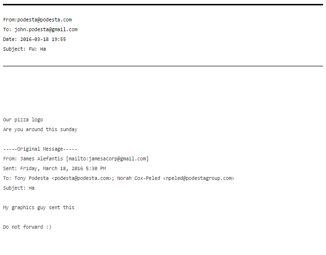 A leaked John Podesta e-mail from James Alefantis sending him the H logo with a pizza. Alefantis is in direct connection with some of the most powerful people in the world.