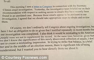 This is the internal memo obtained by Fox News that Comey sent out