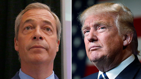 Nigel Farage, the leader of the United Kingdom Independence Party (UKIP) (L),  Republican presidential nominee Donald Trump (R) © Reuters