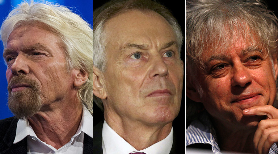 Richard Branson, Tony Blair and Bob Geldof © Reuters