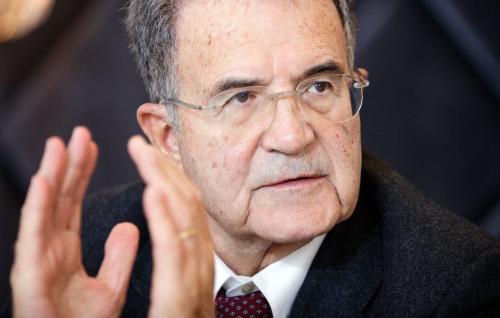 The former EU Commission president Romano Prodi speaks during the press conference "The future of Europe" in Vienna, Austria, on November 22, 2016. / AFP / APA / GEORG HOCHMUTH / Austria OUT (Photo credit should read GEORG HOCHMUTH/AFP/Getty Images)